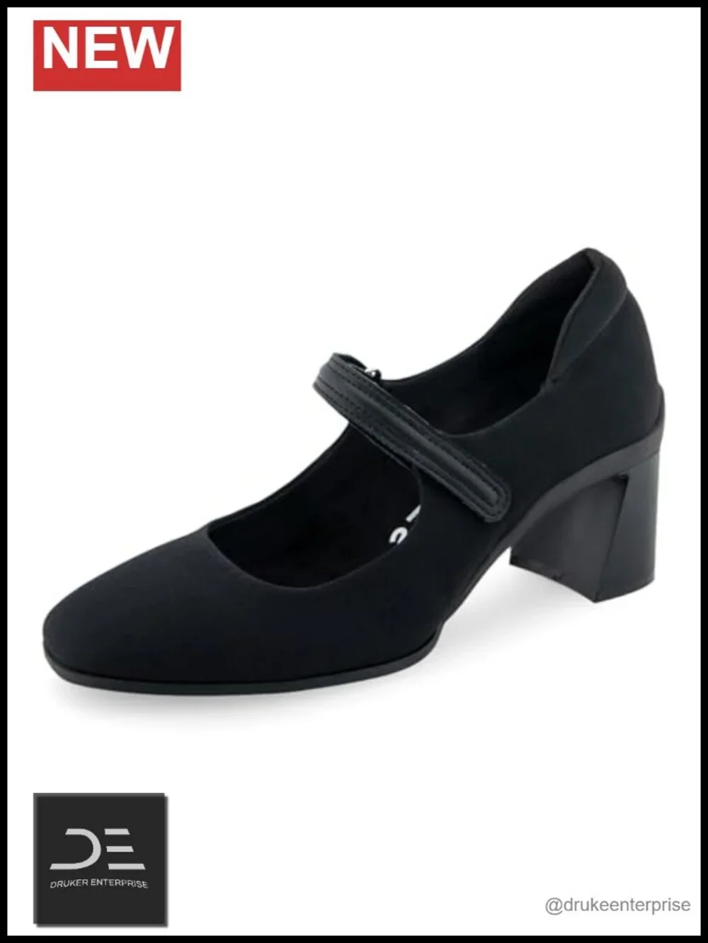 Women's Mary Jane Pumps - Sculpted Block Heel Hook & Loop Closure Ortholite